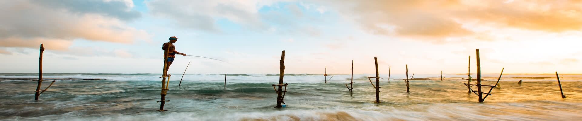 Picture of local man fishing in Sri Lanka
