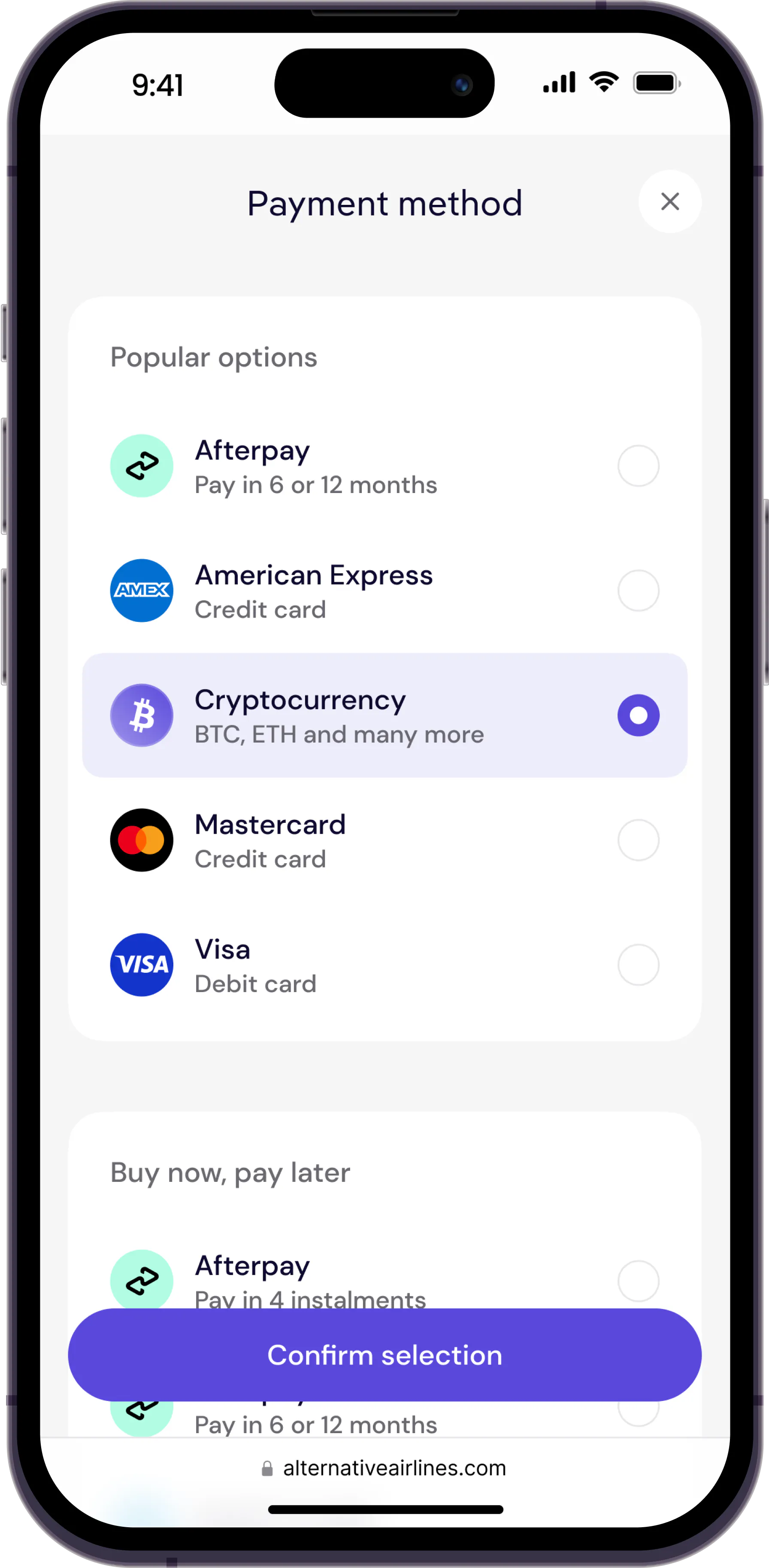 Search & Book Business Class Flights & Pay With Cryptocurrency