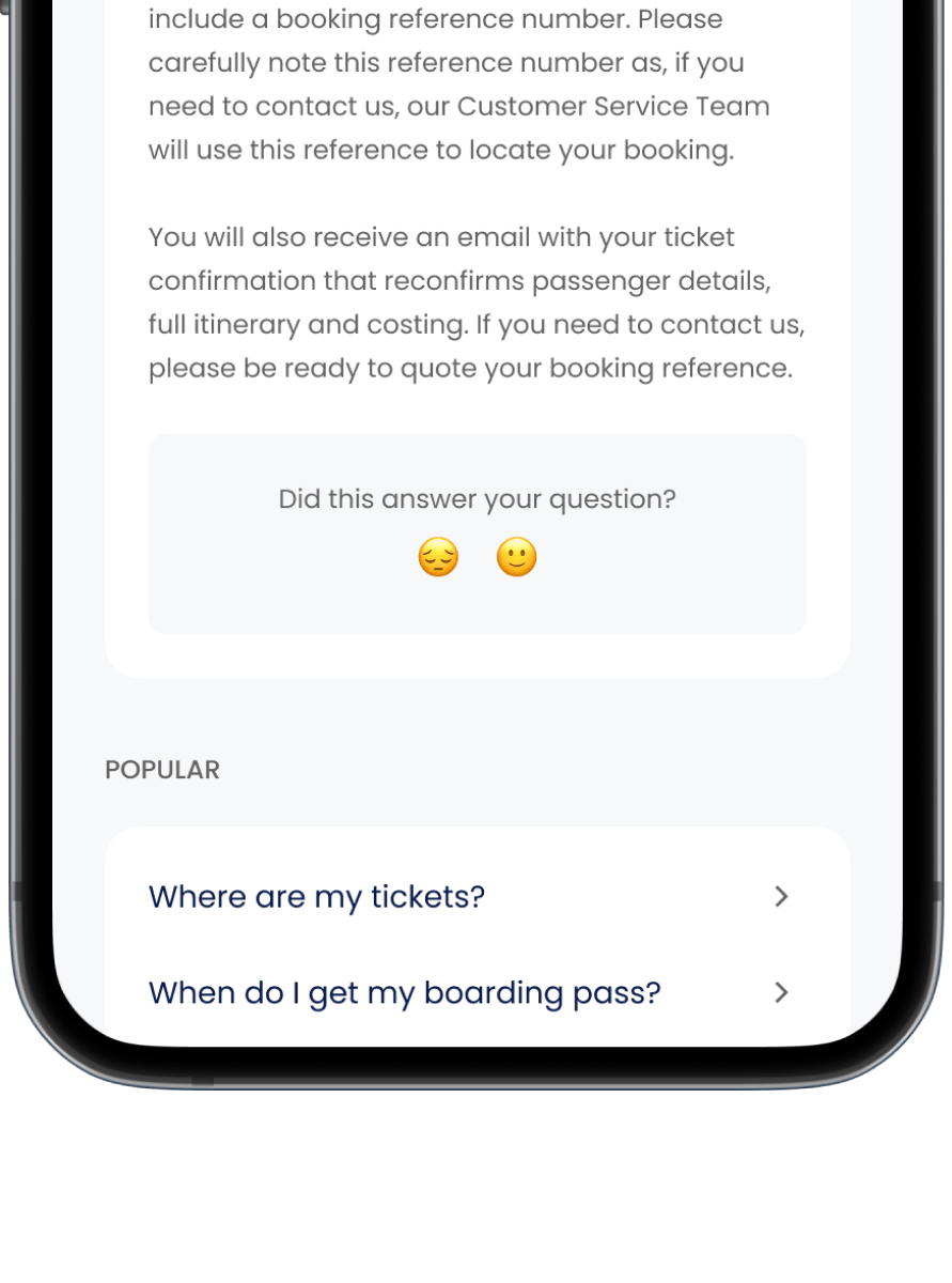 Screenshot of Alternative Airlines frequently asked question