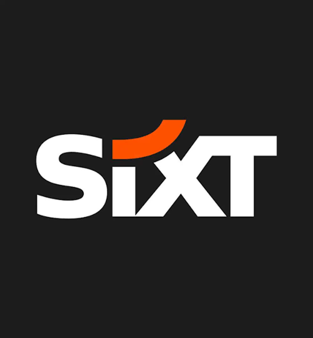 The white SIXT logo on a black background