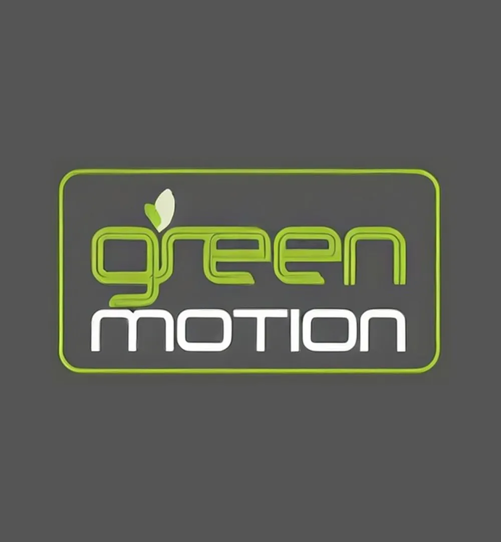 The Green Motion logo on a dark grey square background