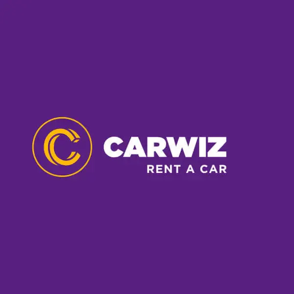 The Carwiz Rent a Car logo on a purple logo