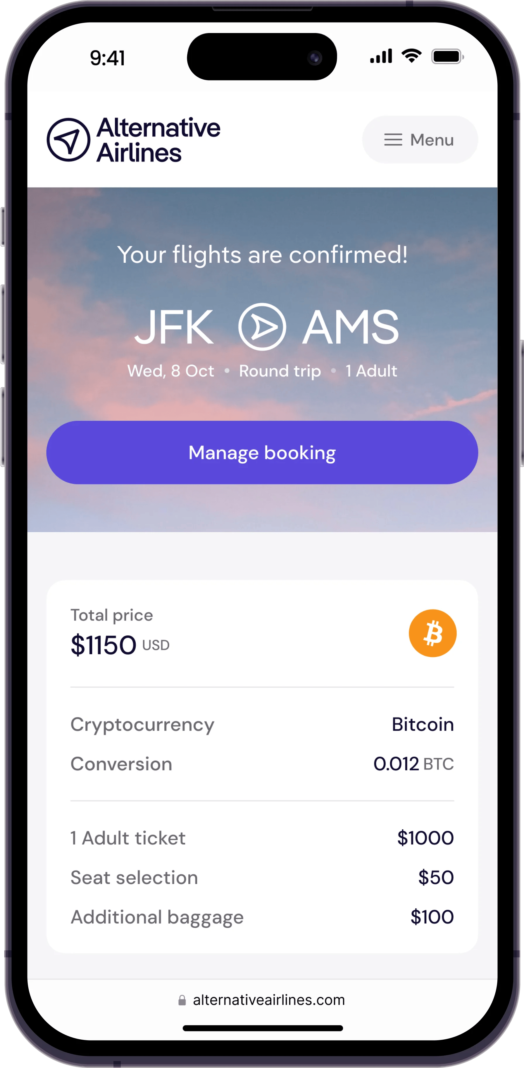 Flights to Bitcoin Amsterdam | Alternative Airlines