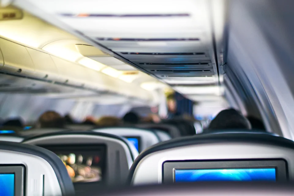 Inside a plane cabin