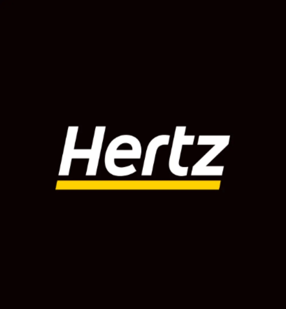 The Hertz logo on a black background