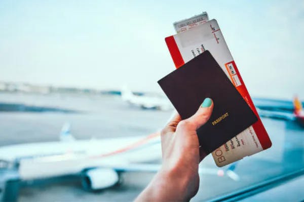 Boarding pass and passport