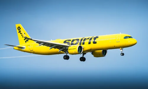 Spirit Airlines Plane Flying