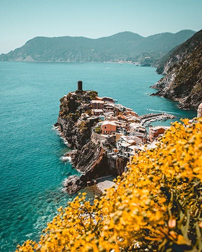 View of the town of Liguria in Italy