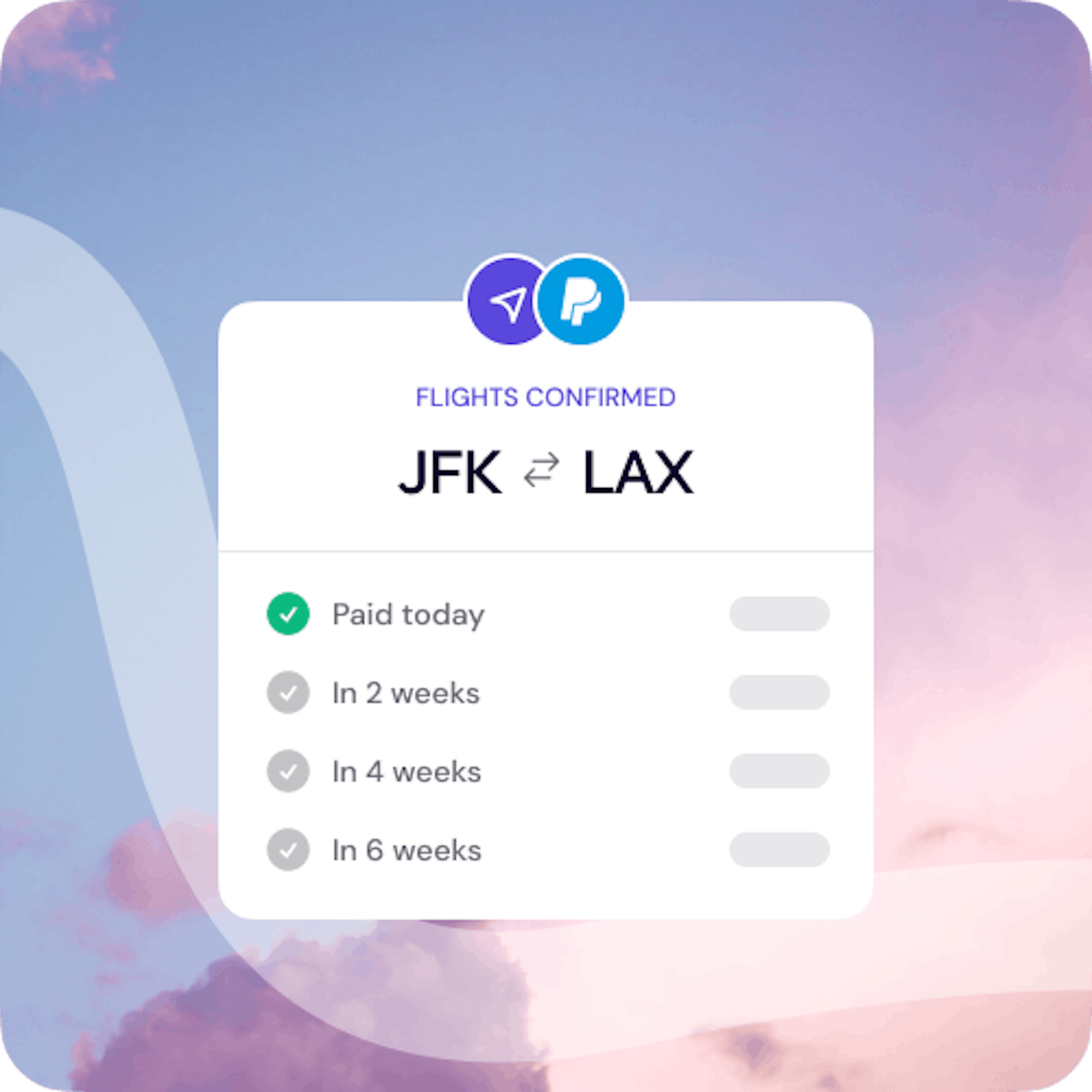 Pay for Flights using PayPal & PayPal Credit