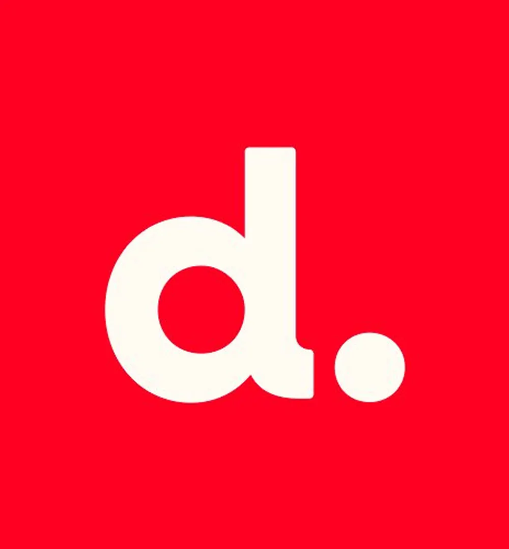 The white Dollar Car Rental logo on a bright red square background