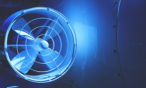 Picture of a propeller on a plane