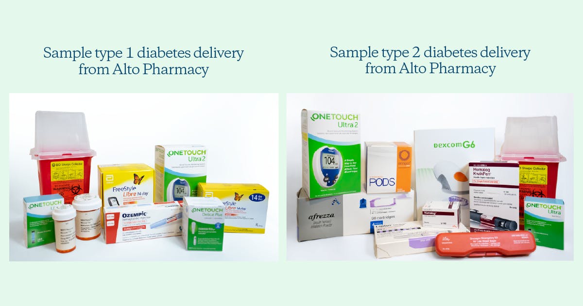 Sample diabetes deliveries from Alto Pharmacy