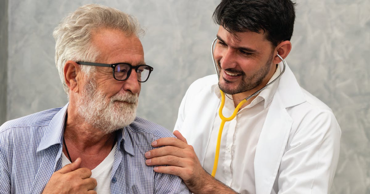 Doctor checking up with a patient
