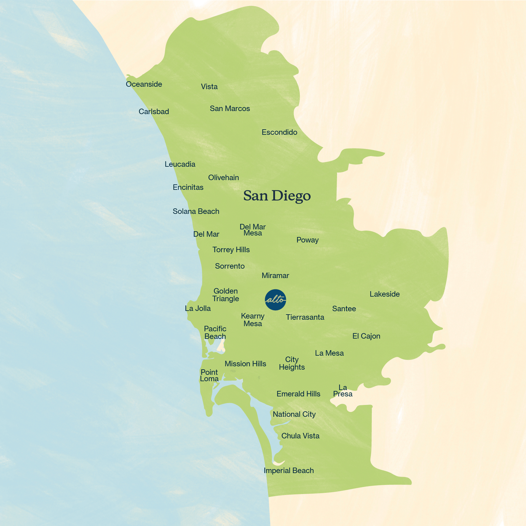 Alto Pharmacy San Diego courier zone map