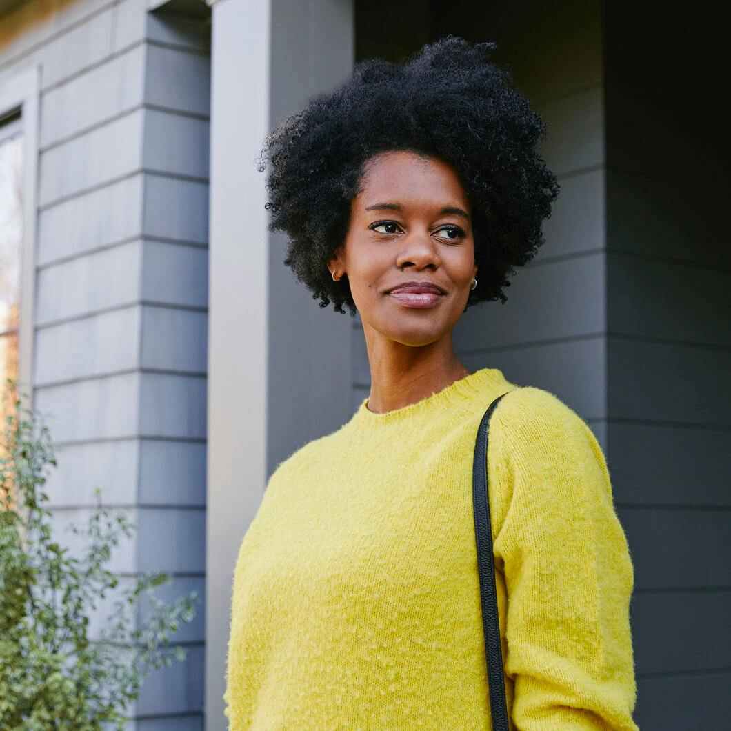 Woman looking forward