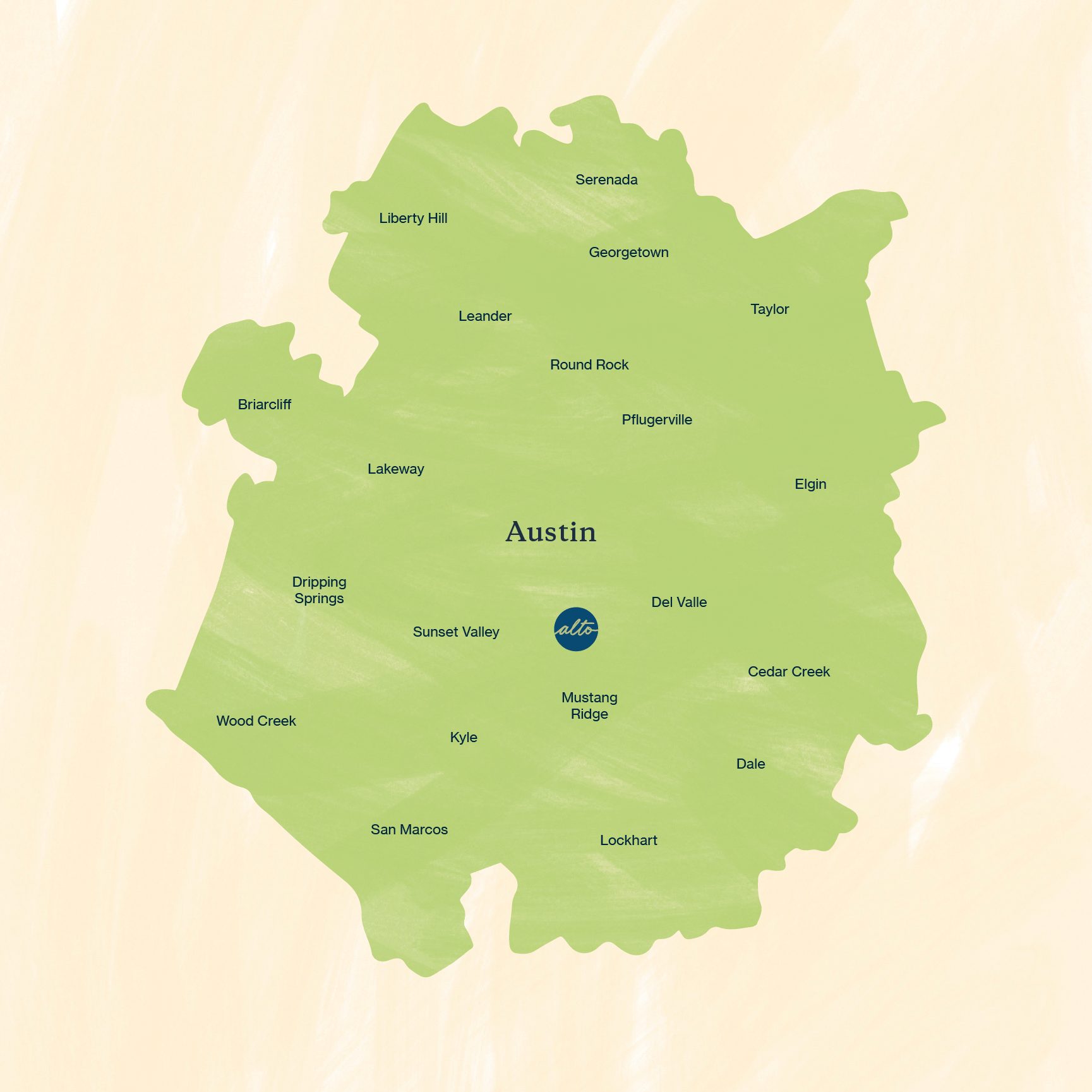 Austin metro area courier zone map