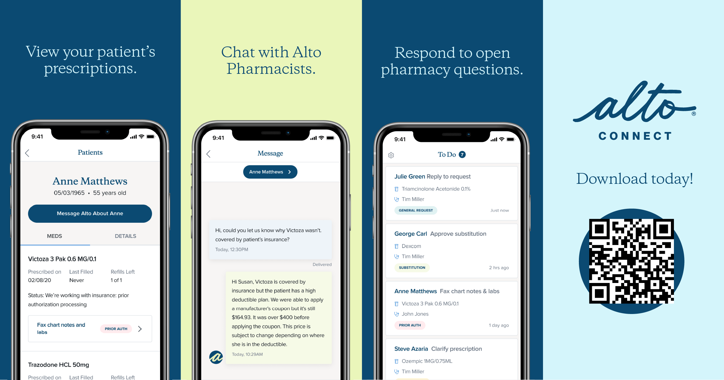 The Alto Connect mobile app provides pharmacy messaging and prescription status on-the-go.
