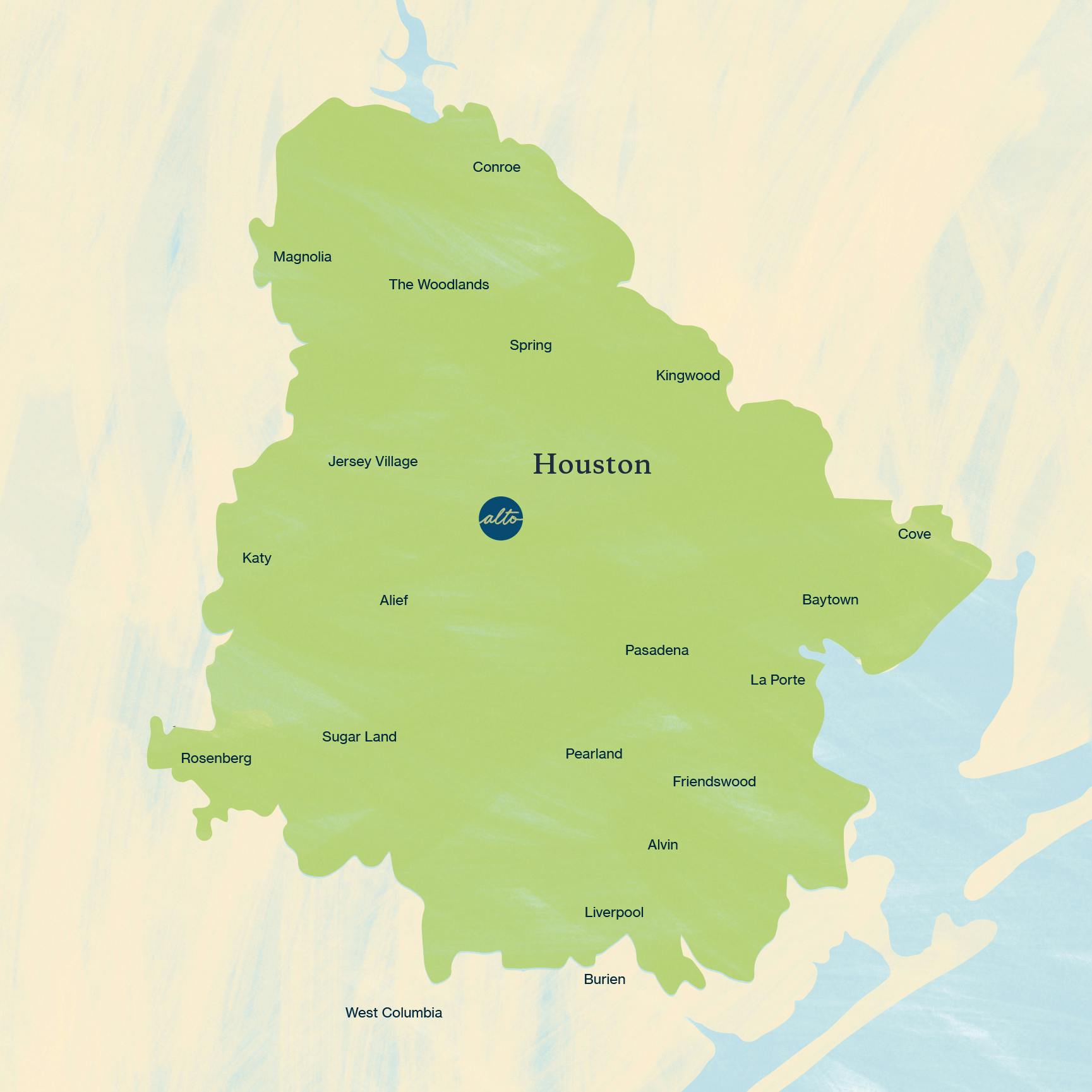Alto Pharmacy Houston courier zone map