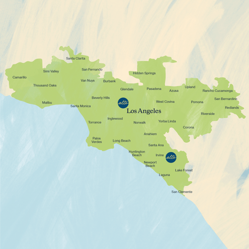 Los Angeles and Orange County courier zone map