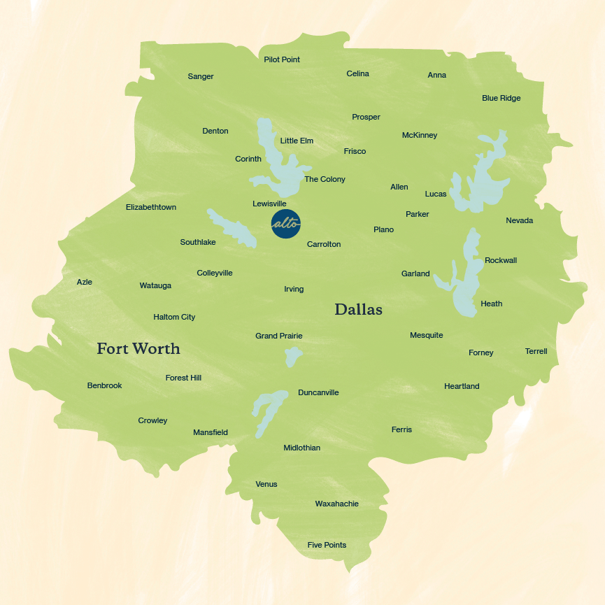 Dallas-Fort Worth Metro Area courier zone map
