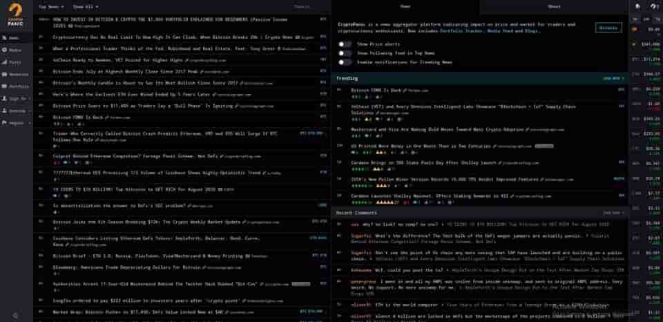 CryptoPanic free crypto portfolio management