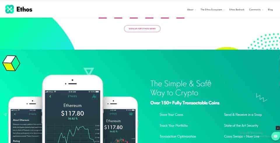 ethos blockchain crypto portfolio