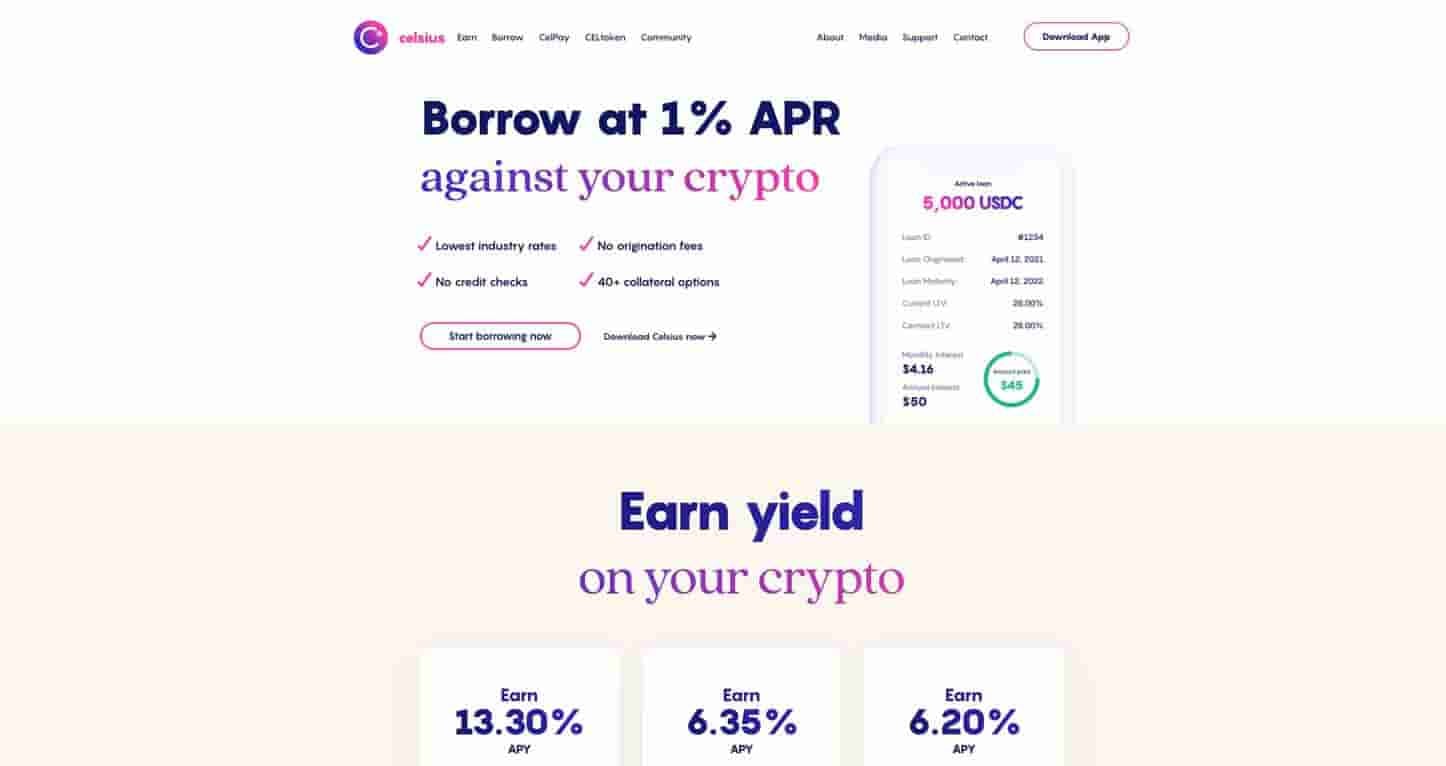 celsius bitcoin interest account