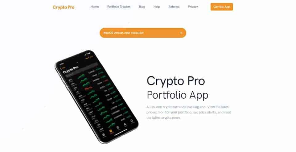 Crypto Pro portfolio app