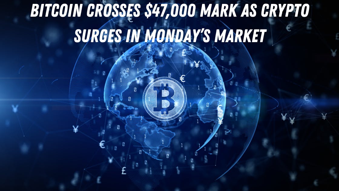 Bitcoin crosses $47,000 mark as crypto surges in Monday’s market