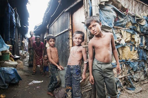 Children living in slums