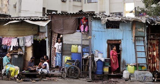 People living in a slum area