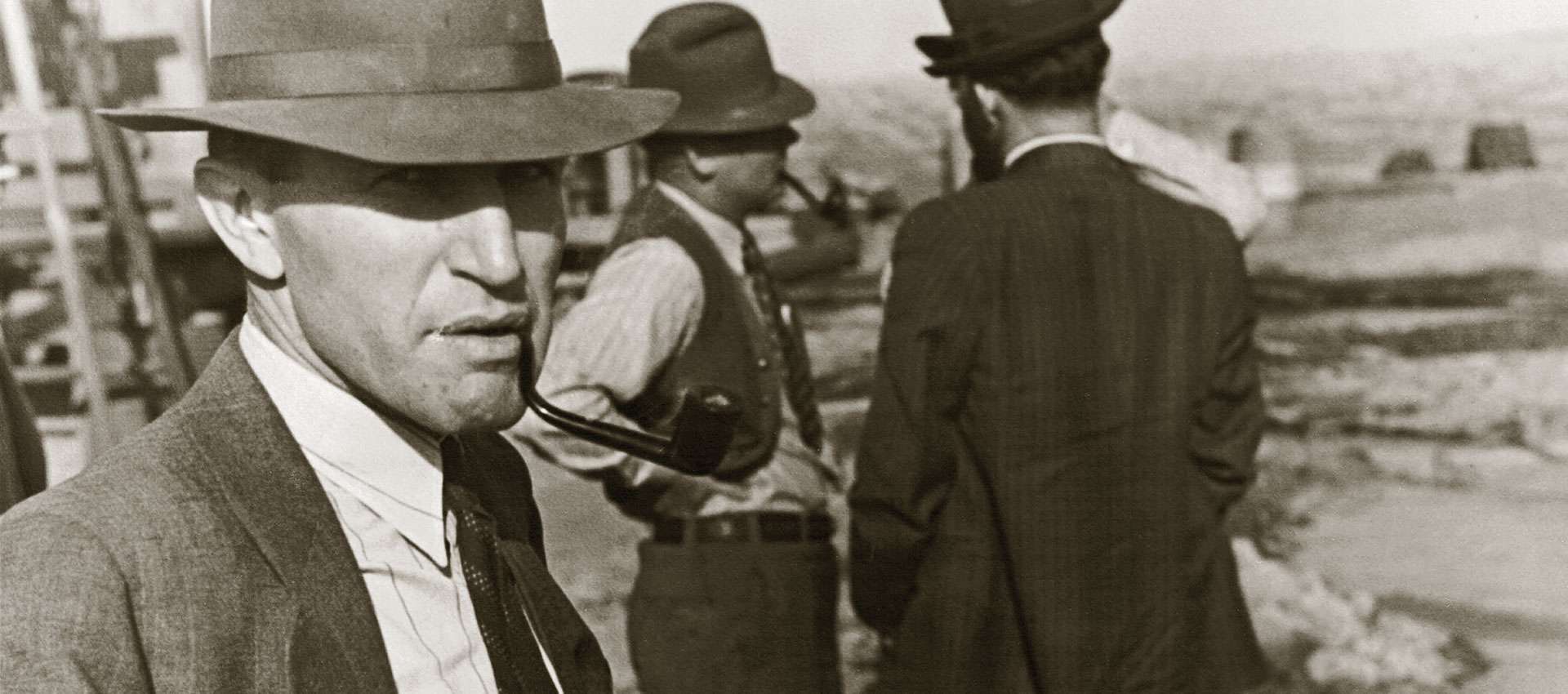 A.V. Jones, Sr. with employees in field