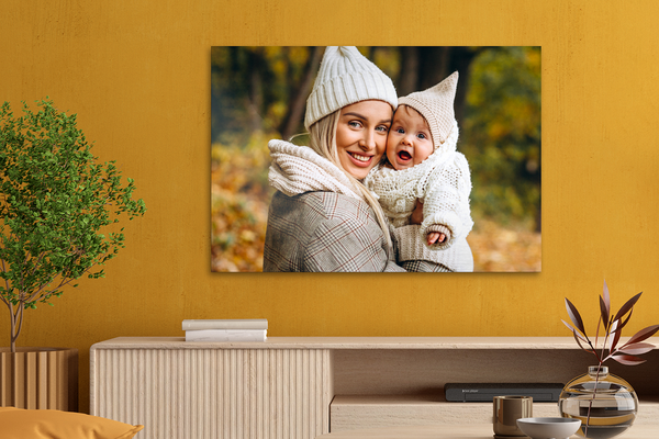 Foto op Canvas Moeder met Kind Herfst