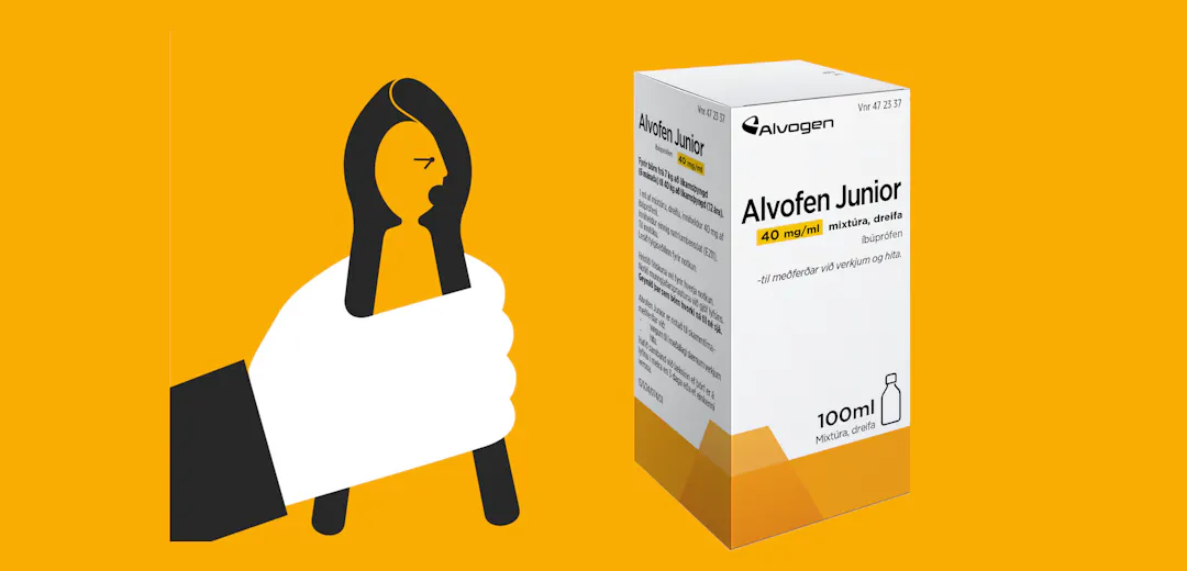 Alvofer Alvofen Junior - Ný íbúprófen mixtúra í lausasölu frá Alvogen. - Alvogen