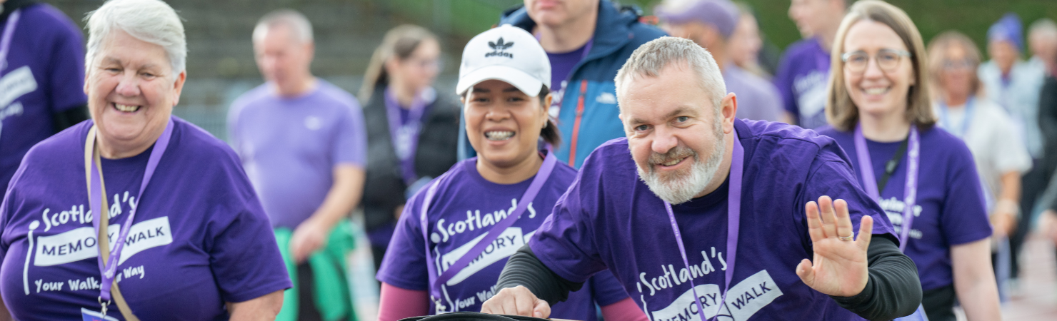 Family taking on the Scottish Memory Walk
