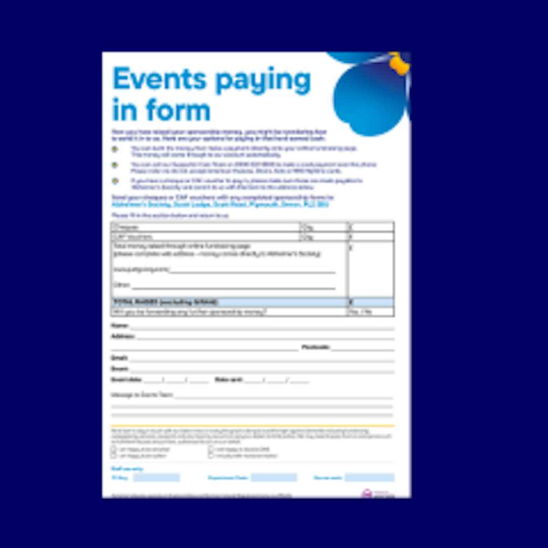 Screenshot of paying in form.