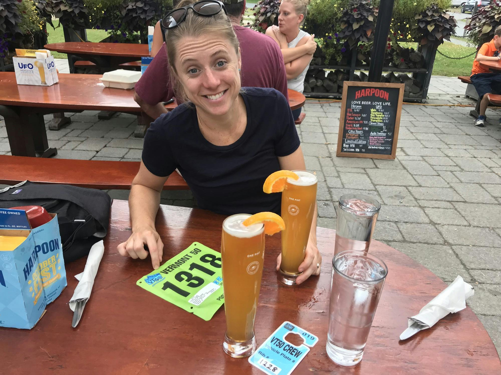 Pre-race beers with Leah