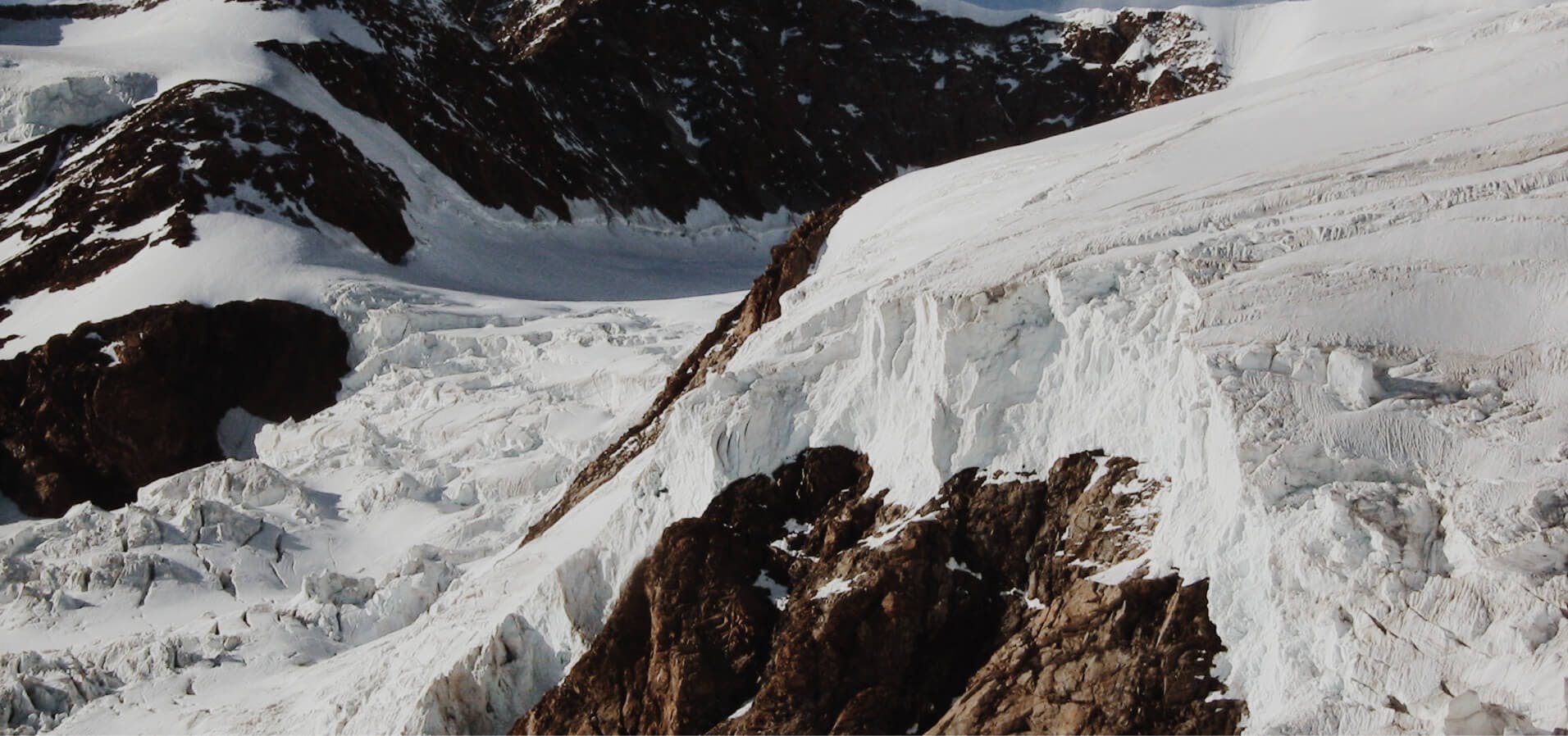 Snow, rocks and mountain relief