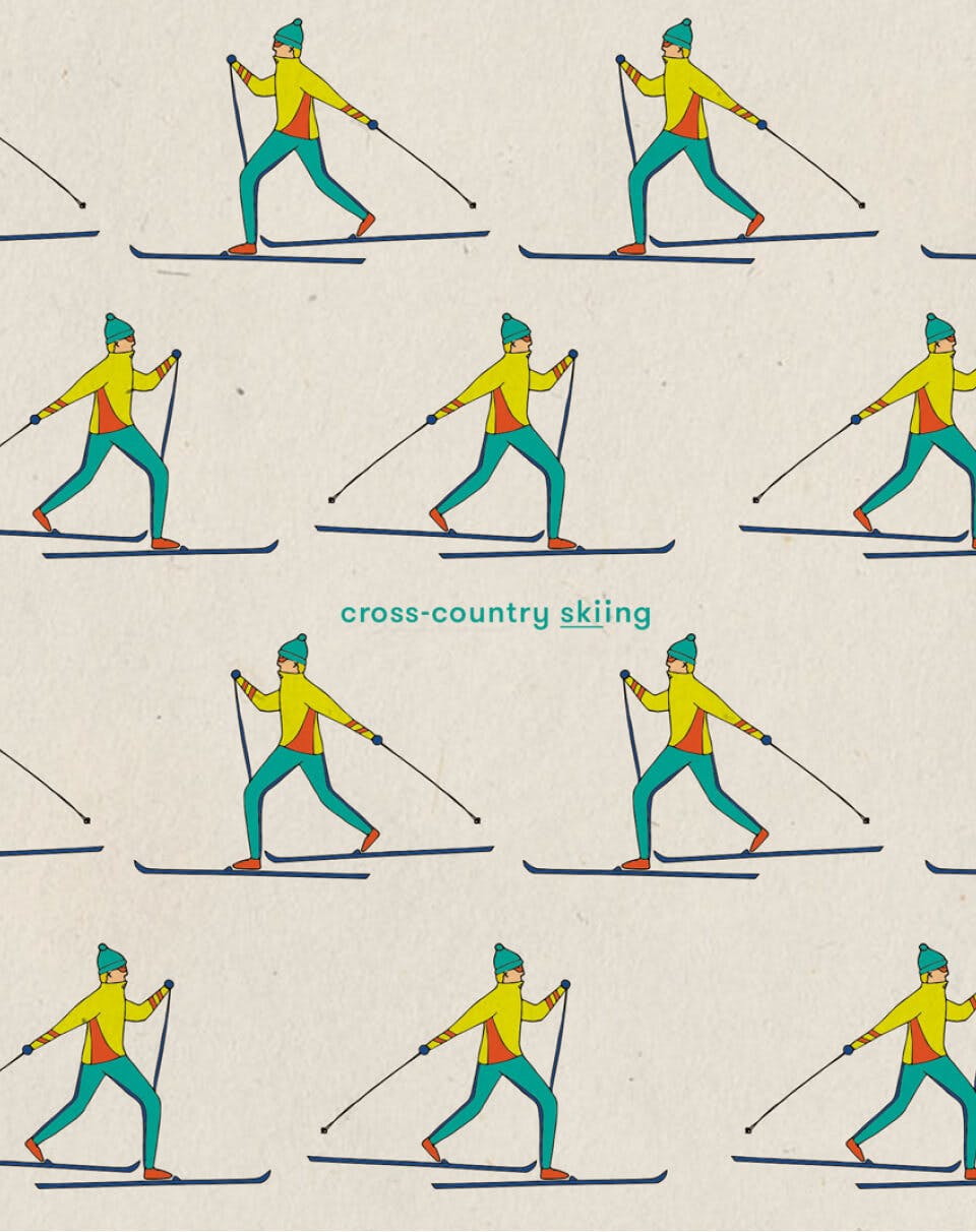 Illustrations of cross-country skier