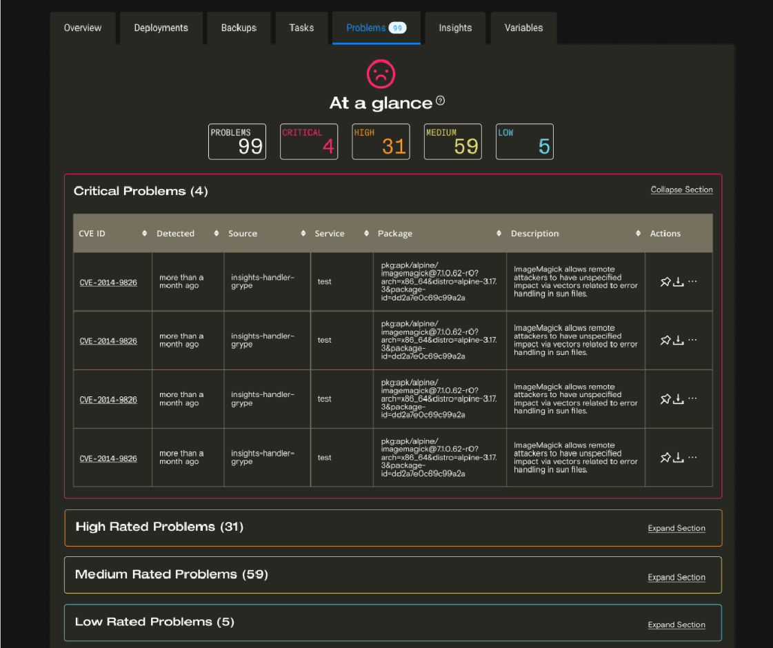 UIv2: Problems Tab