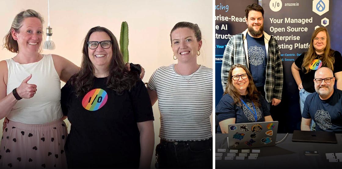 Two images with Lauren Morris and varius other people in them