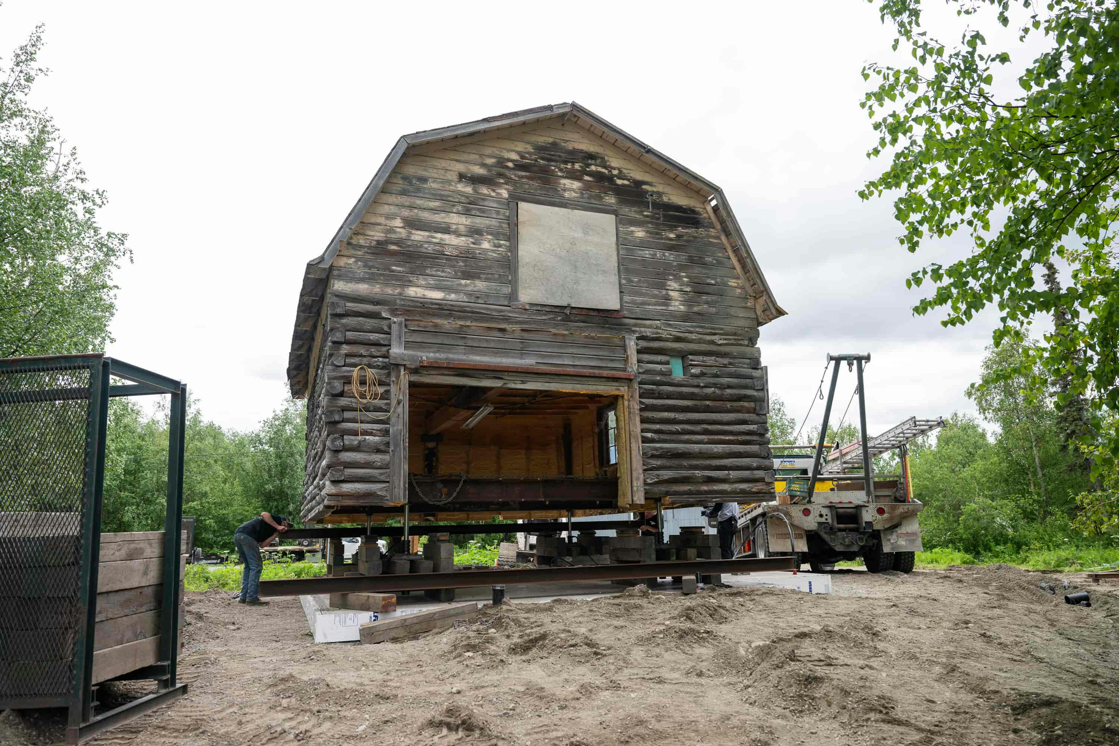 Front view of old barn