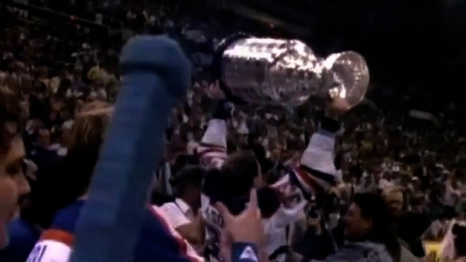 Trophy being thrown in the air after winning