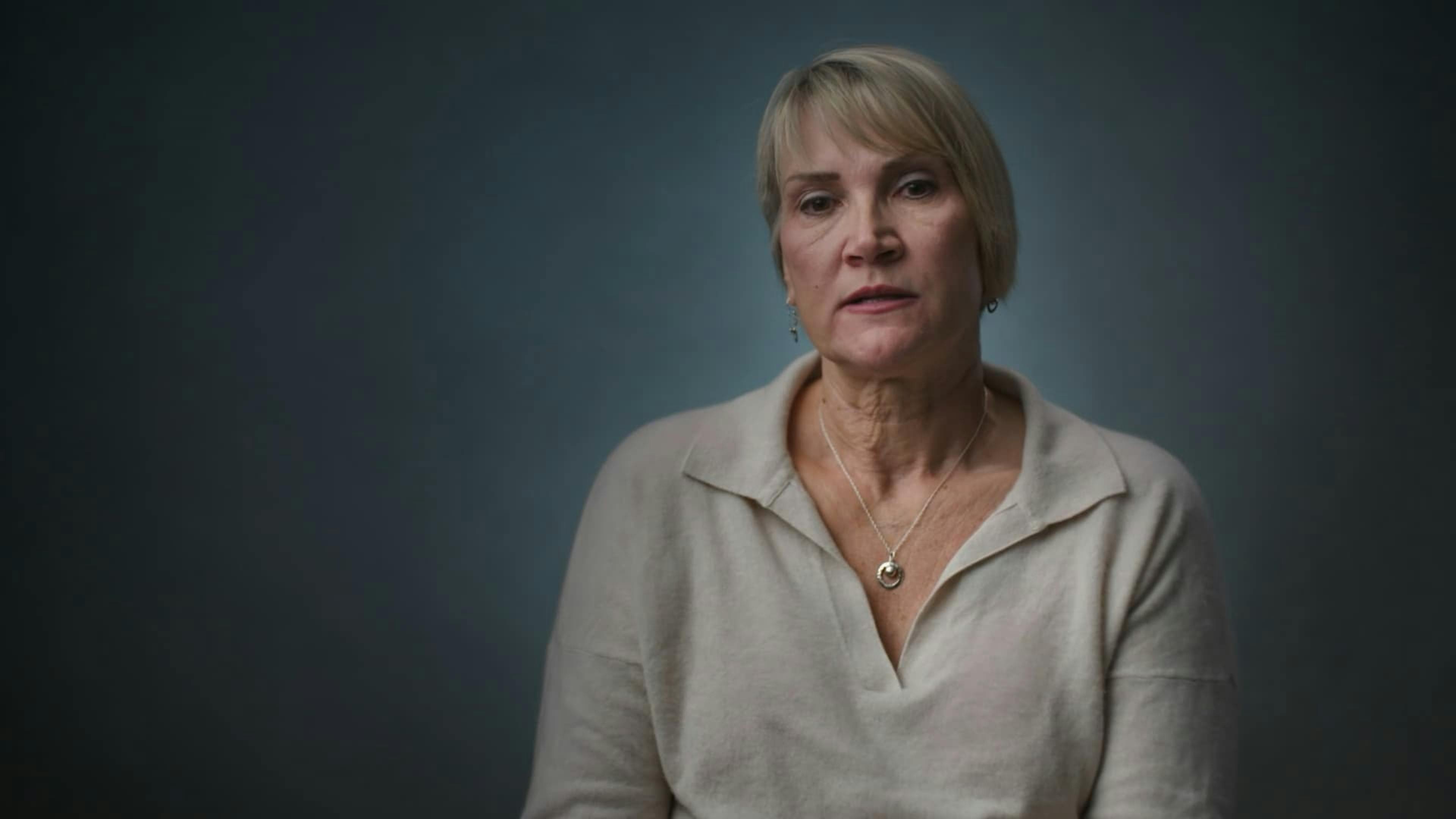 Woman being interviewed