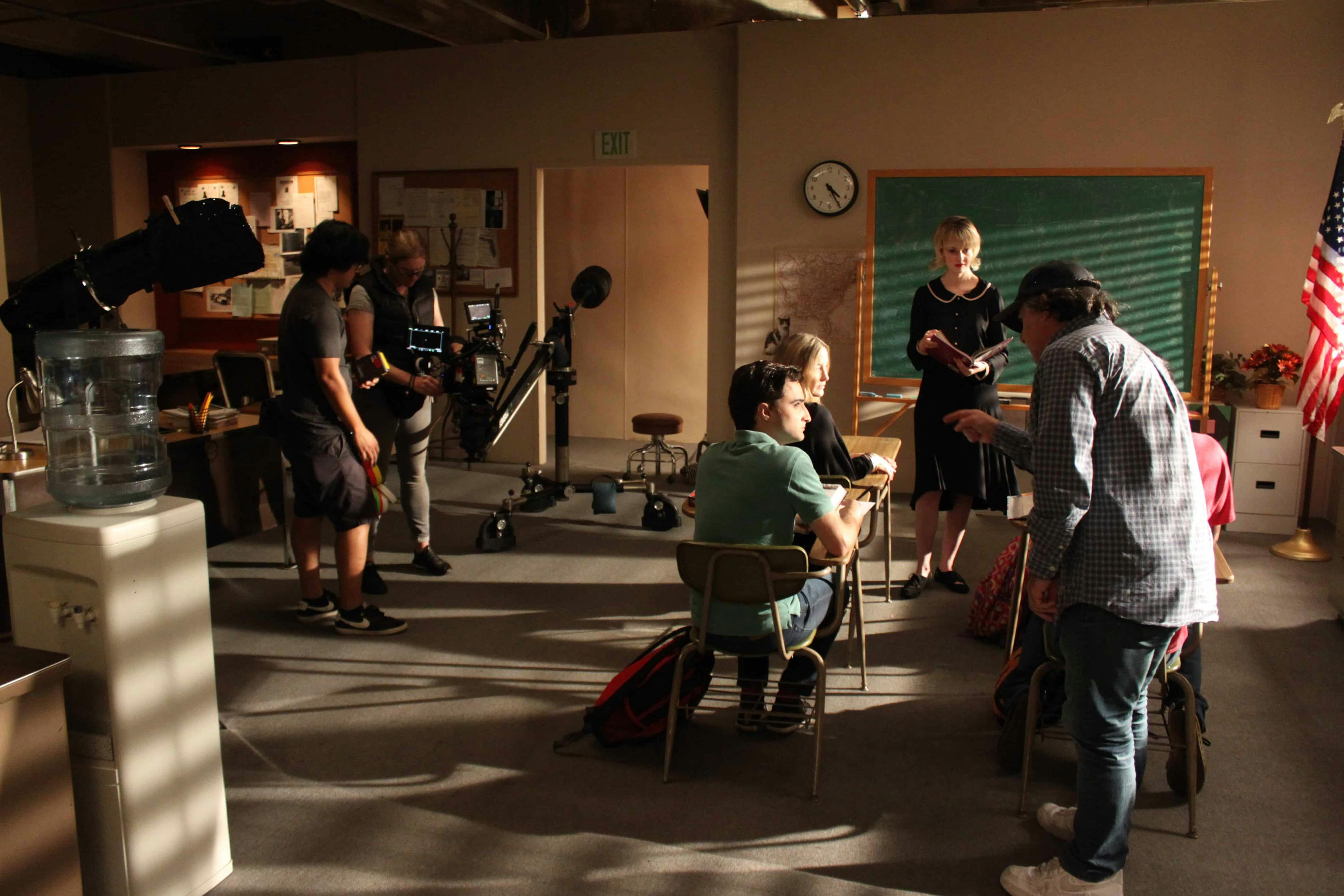 Filming in classroom