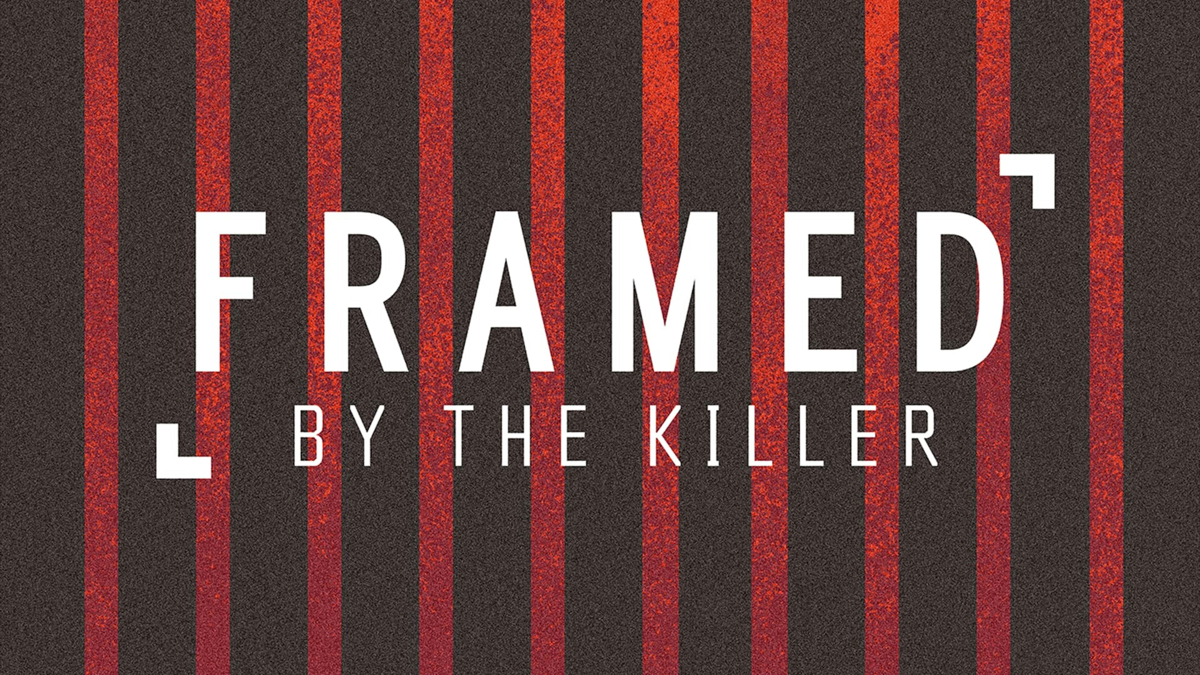Framed By The Killer logo on red and black striped background