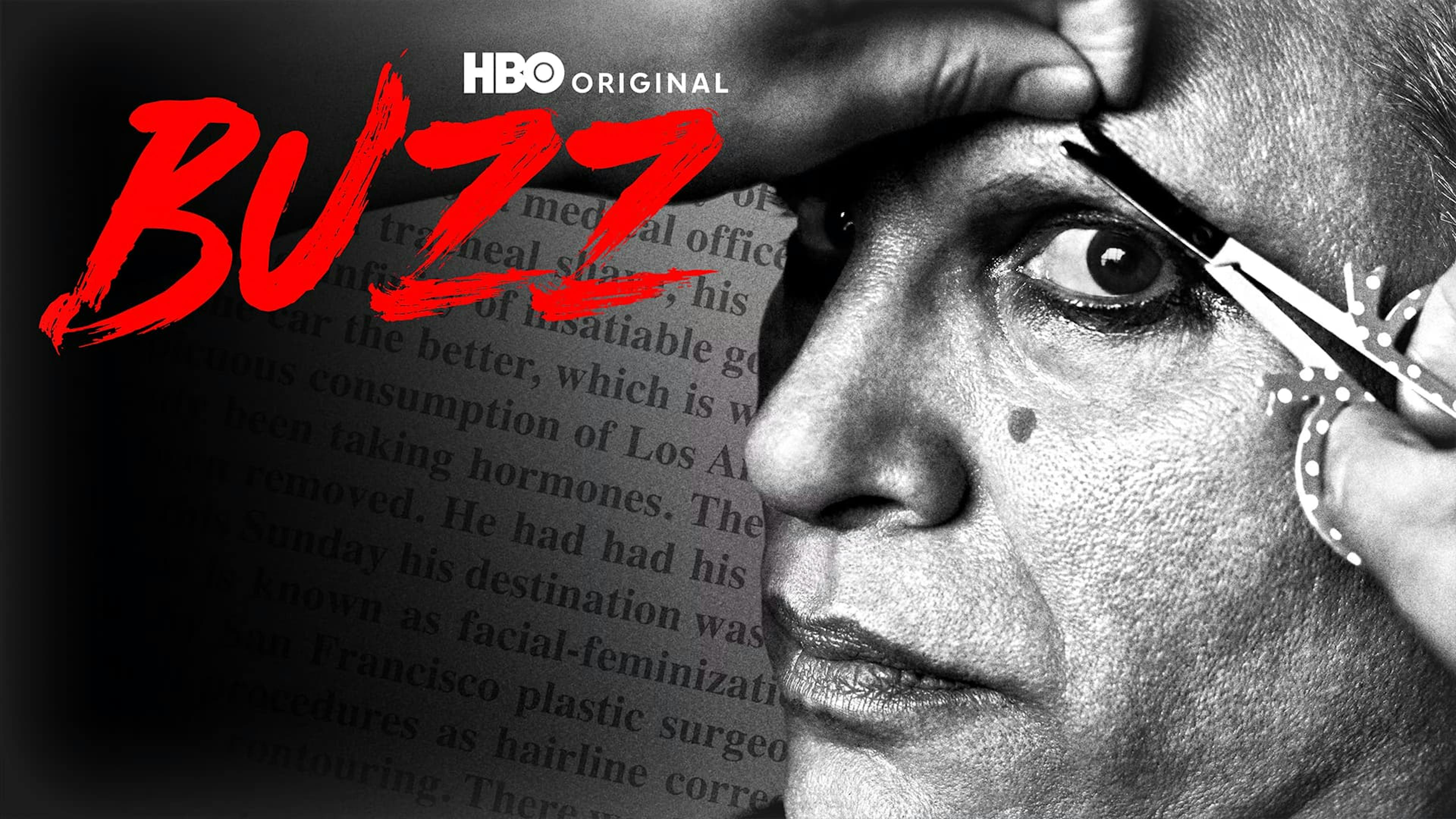 Close up view of man getting eyebrows trimmed