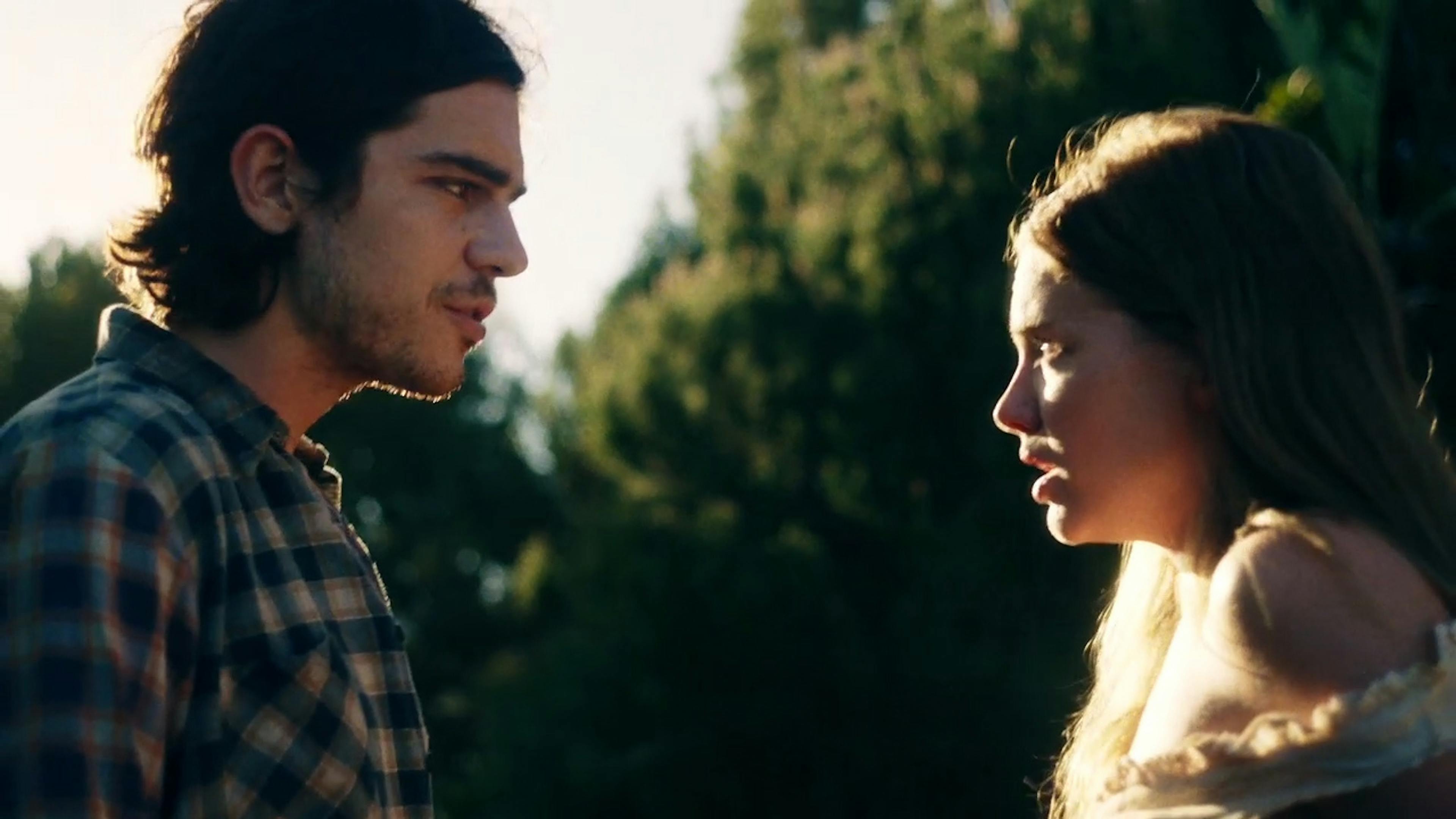 Man and girl speaking