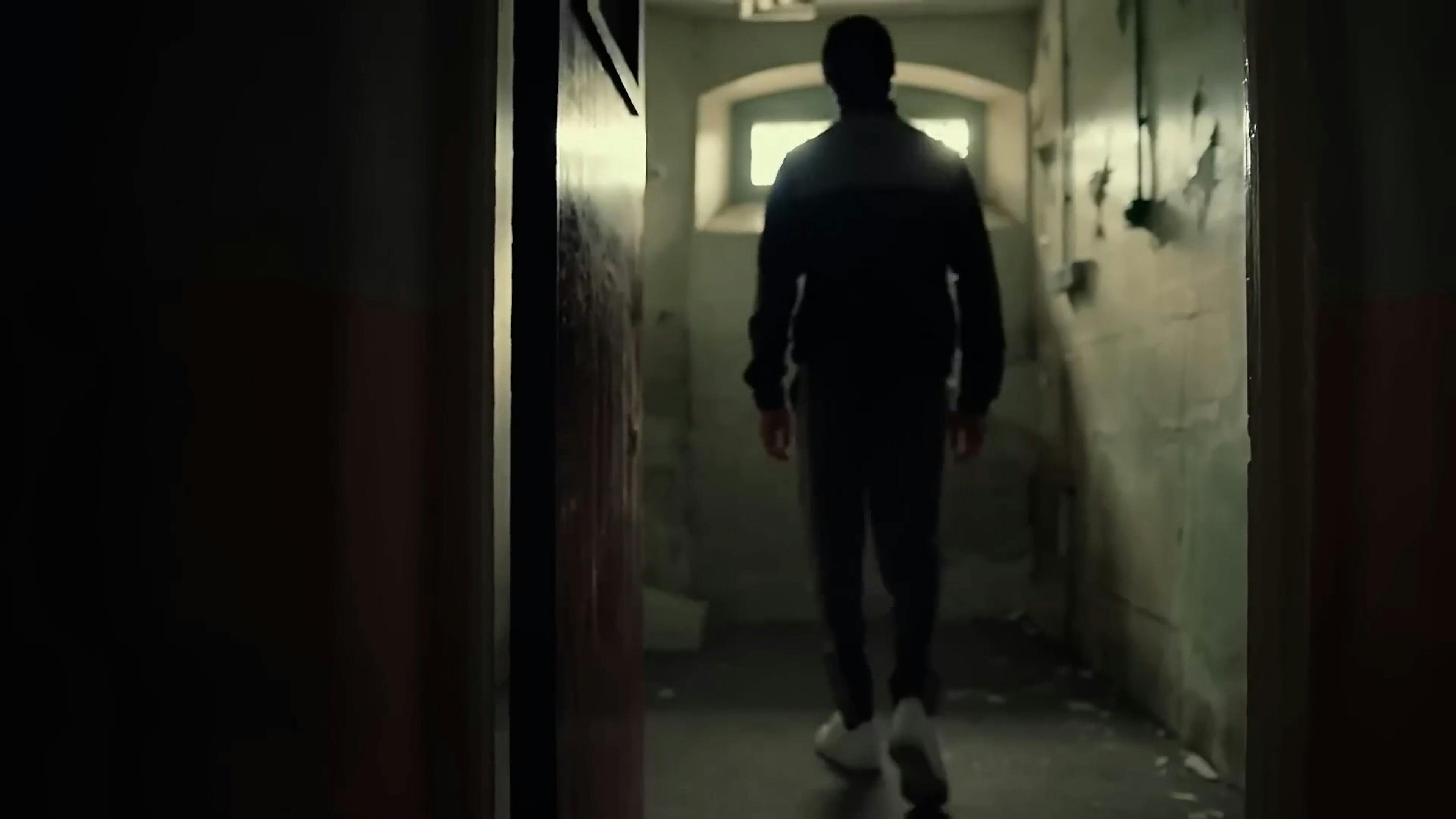 Man in prison cell