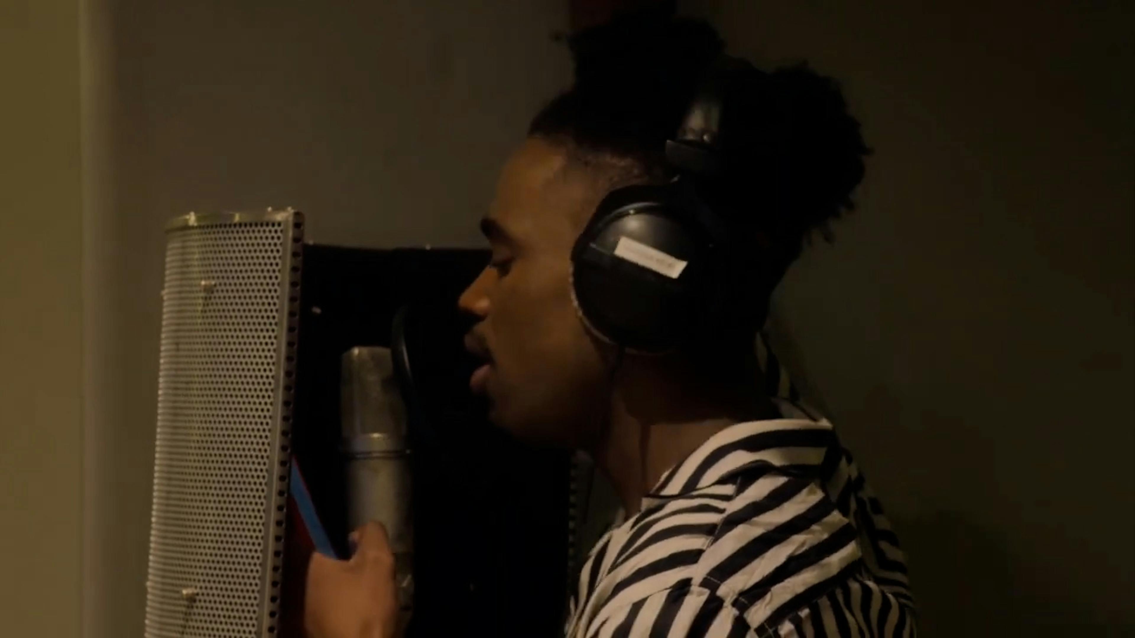 Man recording in studio